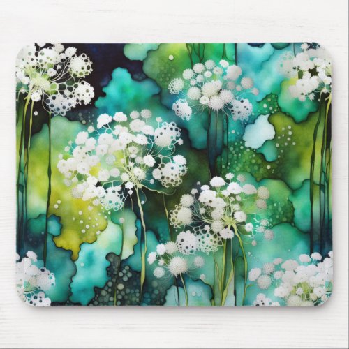 Queen Annes Lace Abstract Mouse Pad