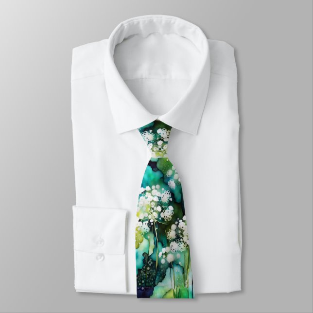 Queen Anne's Lace Abstract Neck Tie (Tied)