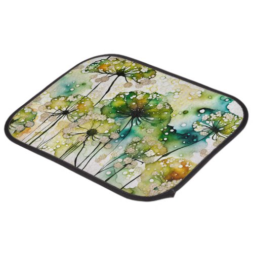Queen Annes Lace and Bubbles Abstract Car Floor Mat