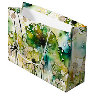 Queen Anne's Lace and Bubbles Abstract Large Gift Bag