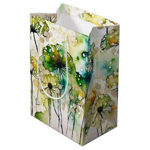 Queen Anne's Lace and Bubbles Abstract Medium Gift Bag