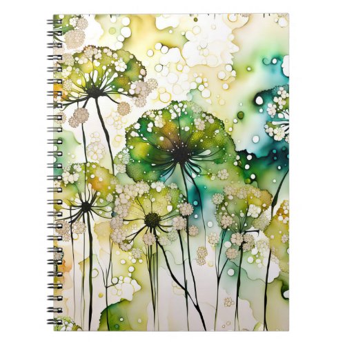 Queen Annes Lace and Bubbles Abstract Notebook
