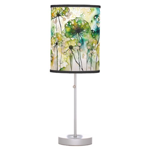 Queen Annes Lace and Bubbles Abstract Table Lamp