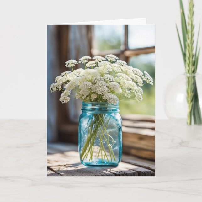 Queen Anne's Lace Bouquet Card (Front)