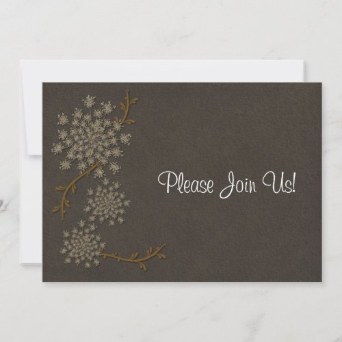 Queen Annes Lace Brown Wedding Invitation