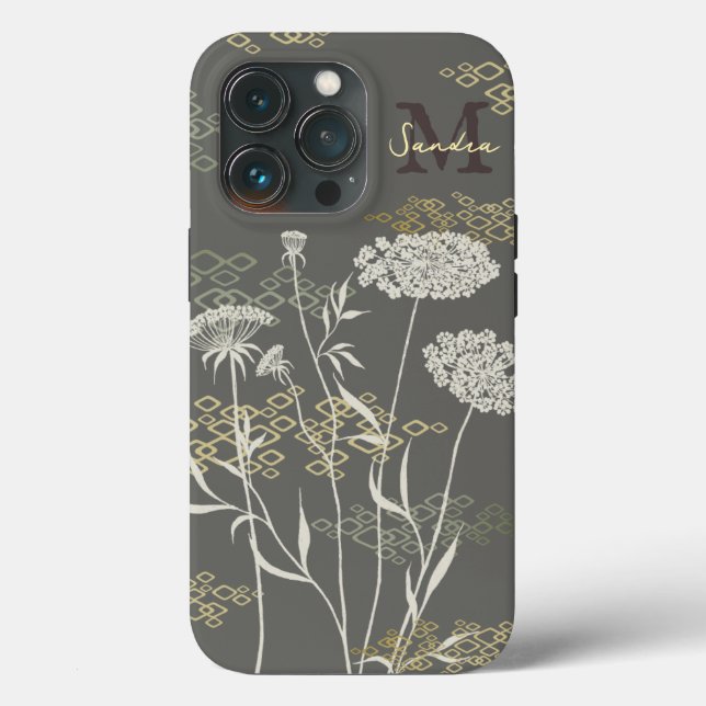 Queen Anne's Lace Dark iPhone / iPad case (Back)