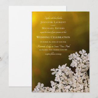 Queen Anne's lace distant sunlight wedding Invitation