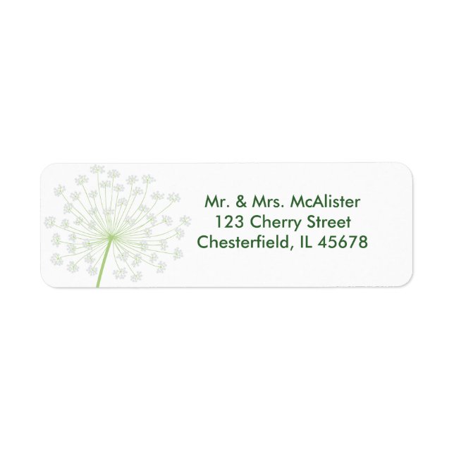 Queen Anne's Lace Flower Address label (Front)