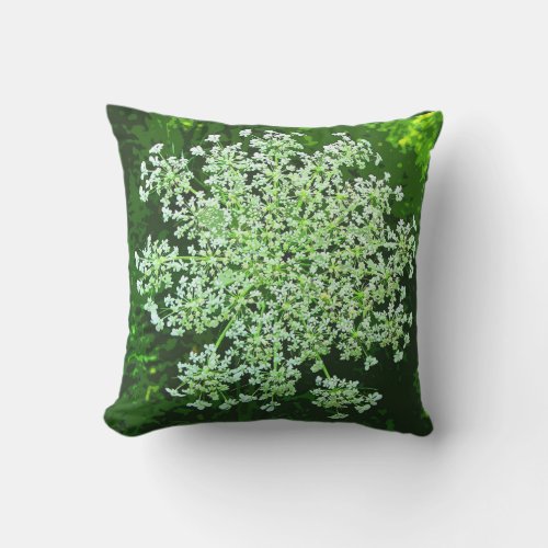 Queen Annes Lace Flower Outdoor Pillow