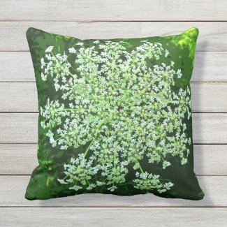 Queen Annes Lace Flower Outdoor Pillow