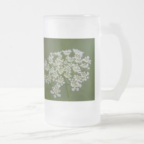 Queen Annes Lace Frosted Glass Beer Mug