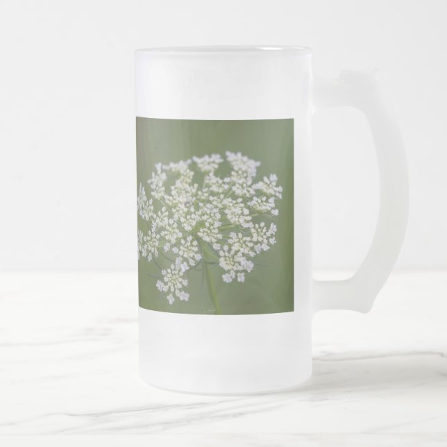 Queen Anne's Lace Frosted Glass Beer Mug (Right)