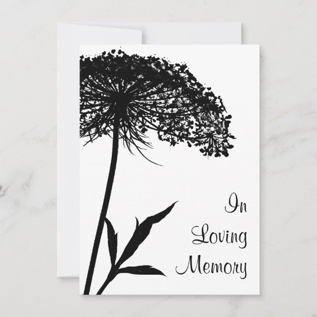 Queen Anne's Lace Funeral Memorial Announcement (Front)