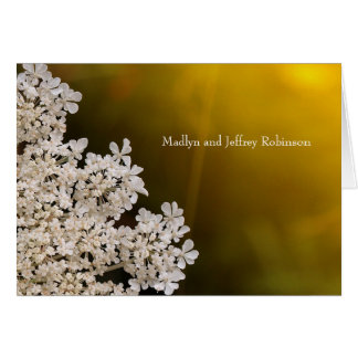 Queen Anne's lace in sunlight wedding thank you Cards