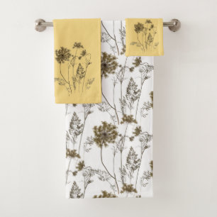 Queen Anne's Lace on Bathroom Towel Set