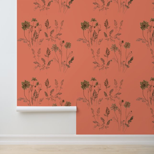 Queen Anne's Lace on (Salmon)  Wallpaper (Application)