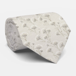 Queen Anne's Lace Personalized Wedding Neck Tie