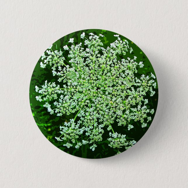 Queen Anne's Lace Pinback Button (Front)