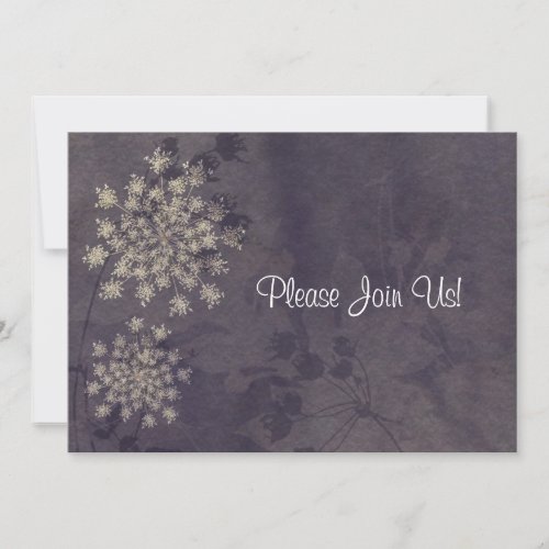 Queen Annes Lace Purple Wedding Invitation