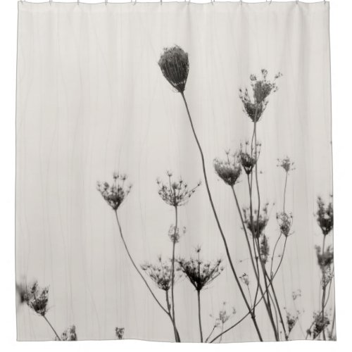 Queen Annes Lace Silhouette Minimalist Off White Shower Curtain