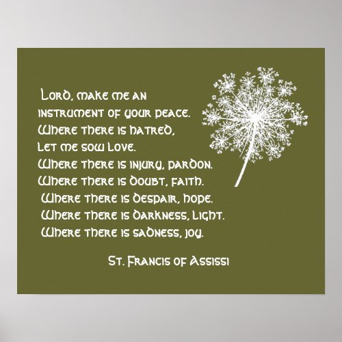 Queen Annes Lace St Francis Assissi Prayer Poster