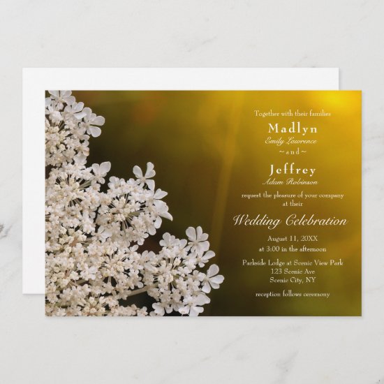 Queen Anne's Lace summer wildflower wedding invitation