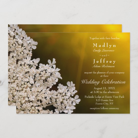 Queen Anne's lace summer floral wedding Invitation