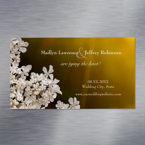 Queen Annes Lace sunlight wedding save the date Magnetic Business Card