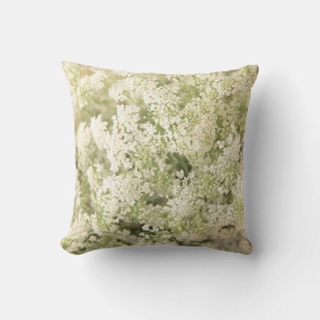 Queen Anne's Lace Throw Pillow (Front)
