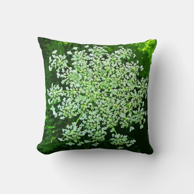 Queen Annes Lace Throw Pillow (Front)