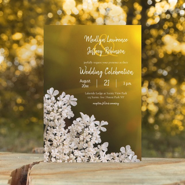 Queen Anne's Lace wildflower country wedding Invitation (Creator Uploaded)