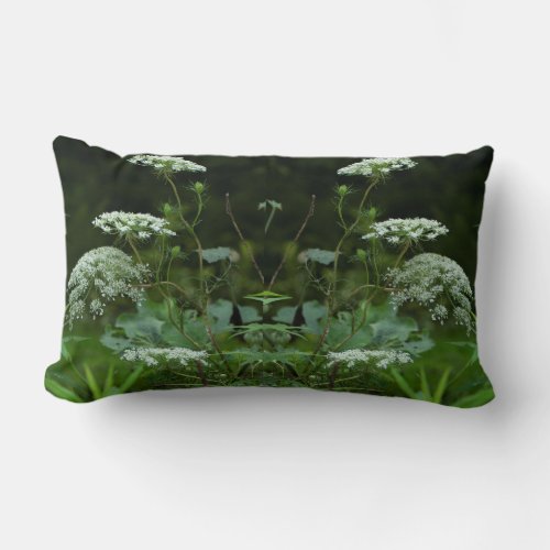 Queen Annes Lace Wildflower in Summer Lumbar Pillow