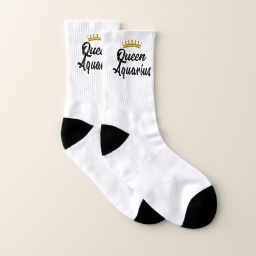 Queen Aquarius Zodiac Horoscope Star Sign Birthday Socks