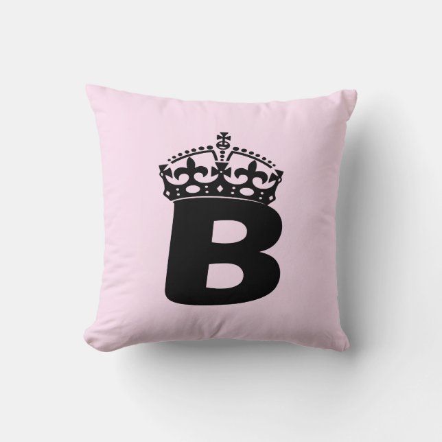 Queen B black logo Throw Pillow (Front)