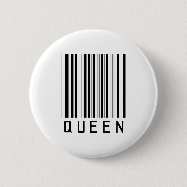 Queen Bar Code Pinback Button (Front)