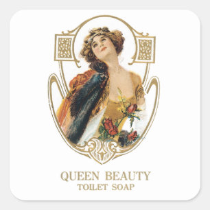 Queen Beauty toilet soap Square Sticker