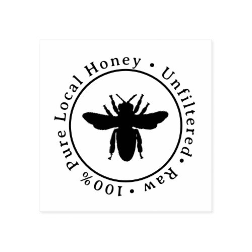 Queen Bee 100 Pure Local Unfiltered Raw Honey Rubber Stamp