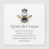 Queen Bee And Crown Farm Or Apiary Magnetic Card (Front)