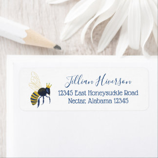 Queen Bee and Crown Return Address Label