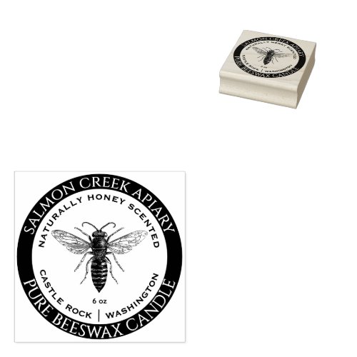 Queen Bee Apiary Custom Beeswax Candle Stamp