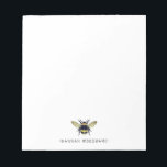 Queen Bee Apiary Personalized  Notepad<br><div class="desc">An elegant personalized queen bee note pad. For an apiarist,  gardener,  or florist,  or simply for the nature lover who likes bees.</div>