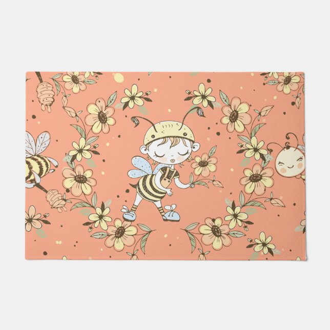 Queen Bee Art Doormat (Front)