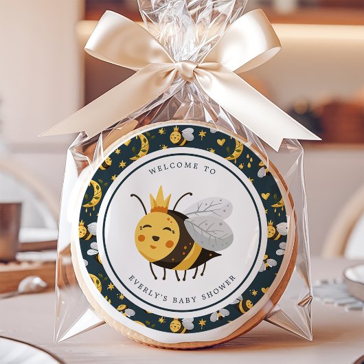 Queen Bee Baby Shower Sugar Cookie