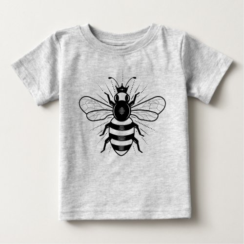 Queen Bee Baby Top T_shirt  Gray