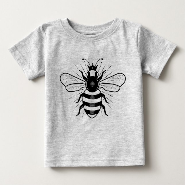 Queen Bee Baby Top T-shirt / Gray (Front)