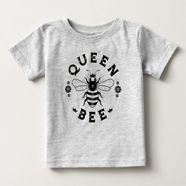 Queen Bee Baby Top T-shirt / Gray (Front)