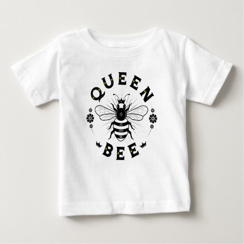 Queen Bee Baby Top T_shirt  White