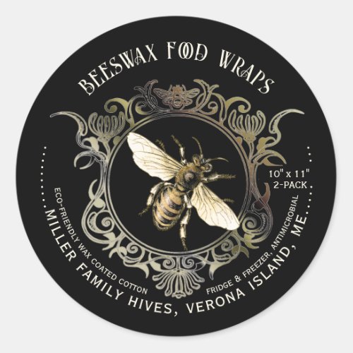 Queen Bee Beekeepers Beeswax Food Wrap Labels