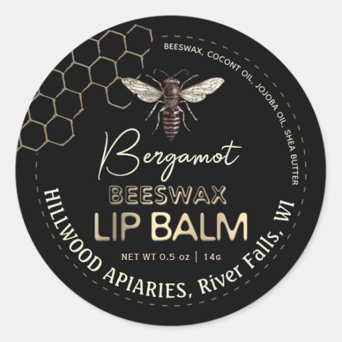 Queen Bee Beeswax Lip Balm Label Honeycomb        