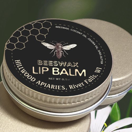 Queen Bee Beeswax Lip Balm Label Honeycomb        